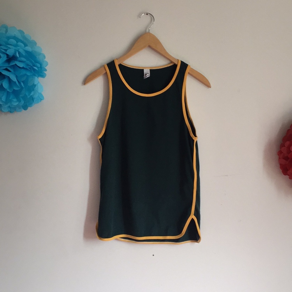 American Apparel Sleeve-less Hunter Green Top
